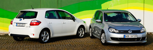 Comparativa Toyota Auris Hybrid vs. VW Golf 1.6 TDI